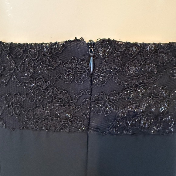 Black Lace Bodice Spaghetti Strap Maxi Dress Goth Dark Romantic - Picture 9 of 11